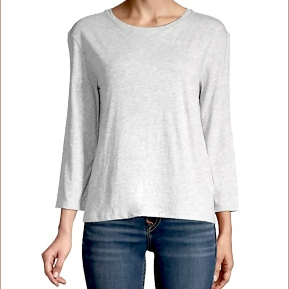 Vince 3/4‎ Pima Cotton Gray Tee Size Small